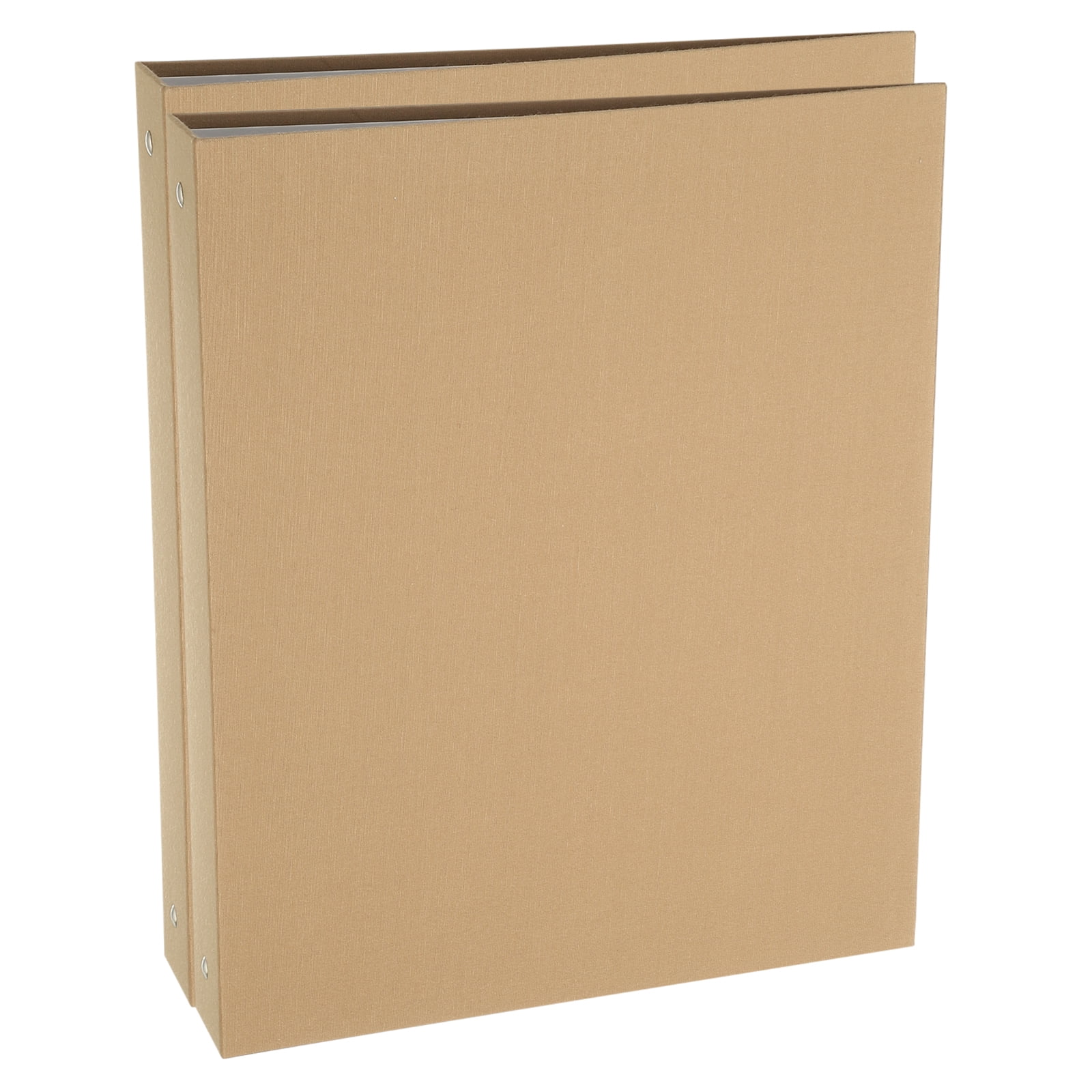 Uxcell 3 Ring Binder, 2 Pcs A4 Size Flexible Round Binder Big Capacity Linen Planner Binder for Business Home Classroom, Ginger Yellow