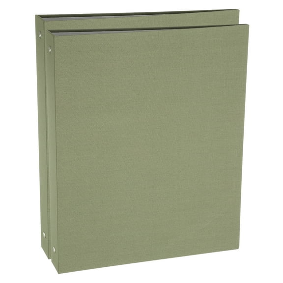 Uxcell 3 Ring Binder, 2 Pcs A4 Size Flexible Round Binder Big Capacity Linen Planner Binder for Business Home Classroom, Green