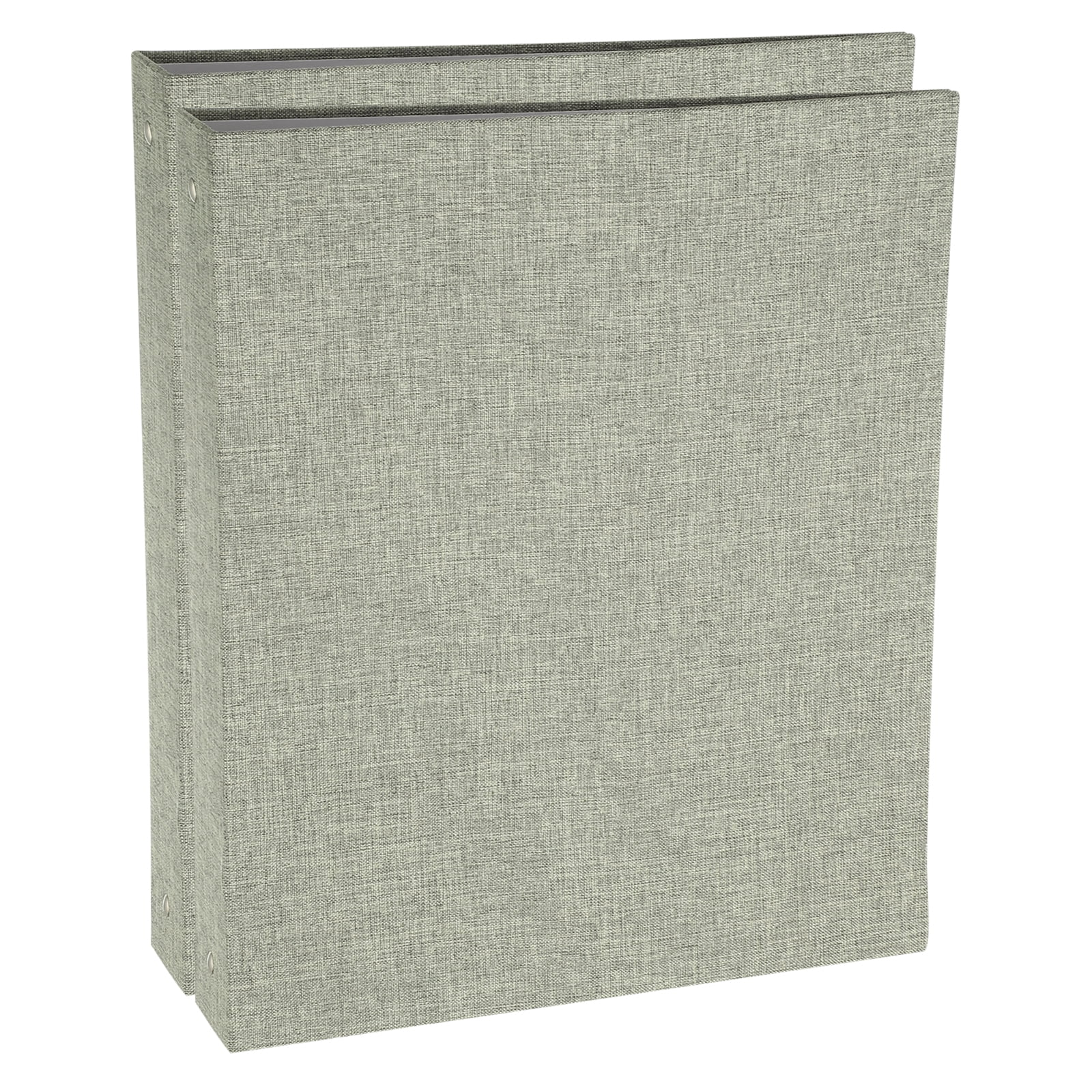 Uxcell 3 Ring Binder, 2 Pcs A4 Size Flexible Round Binder Big Capacity Linen Planner Binder for Business Home Classroom, Grey