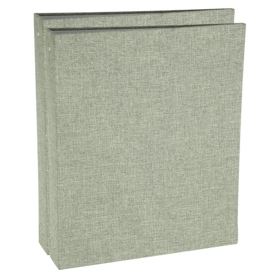 Uxcell 3 Ring Binder, 2 Pcs A4 Size Flexible Round Binder Big Capacity Linen Planner Binder for Business Home Classroom, Grey