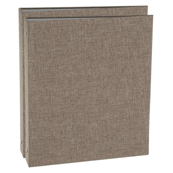 Uxcell 3 Ring Binder, 2 Pcs A5 Size Flexible Round Binder Big Capacity Linen Planner Binder for Business Home Classroom, Dark Gray