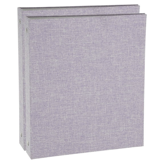 Uxcell 3 Ring Binder, 2 Pcs A5 Size Flexible Round Binder Big Capacity Linen Planner Binder for Business Home Classroom, Light Purple