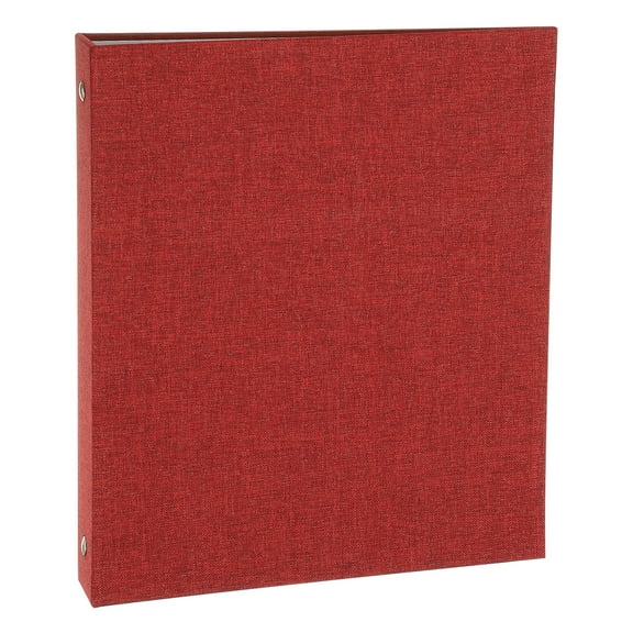 Uxcell 3 Ring Binder, A5 Size Flexible Round Binder Big Capacity Linen Planner Binder for Business Home Classroom, Red