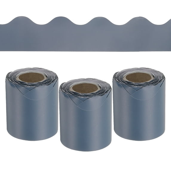 Uxcell 3 Roll 10 m Card Stock Bulletin Board Border Scalloped Border for Classrooms Homes Decoration Deep Blue