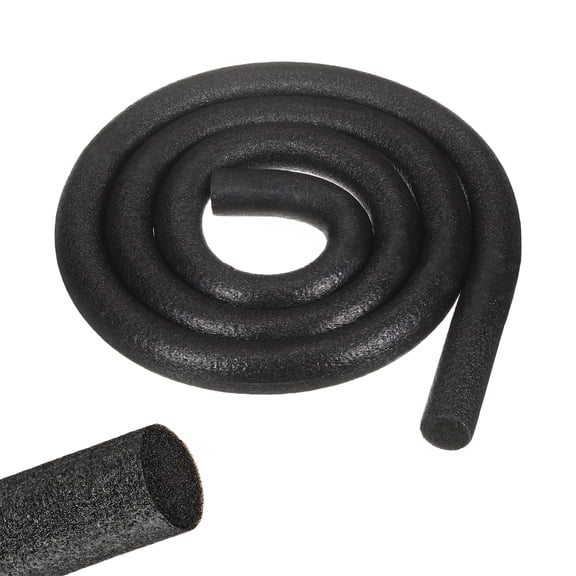 Uxcell 3 Roll 6.5 ft Foam Noodles for Crafts, 1 Inch Dia Pearl Cotton Tube Rod for Flower Modeling DIY Arts Supplies Sealing Concrete Gaps Filler, Crack Filling, Doors, Black