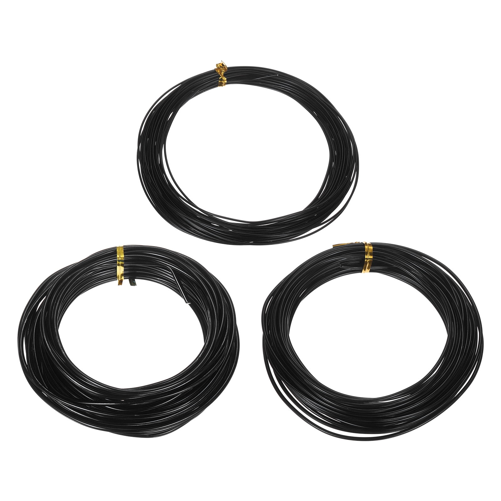 Uxcell 3 Roll Bonsai Wire 1/2/3mm Each Roll 32.8ft (10m) Anodized Aluminum Bonsai Wire for Gardening Tree Branch Fixing DIY Crafting, Black