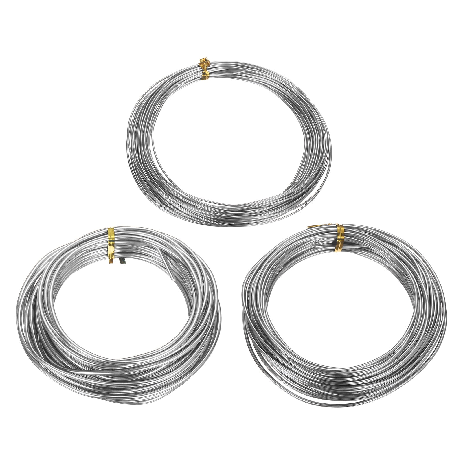Uxcell 3 Roll Bonsai Wire 1/2/3mm Each Roll 32.8ft (10m) Anodized Aluminum Bonsai Wire for Gardening Tree Branch Fixing DIY Crafting, Silver