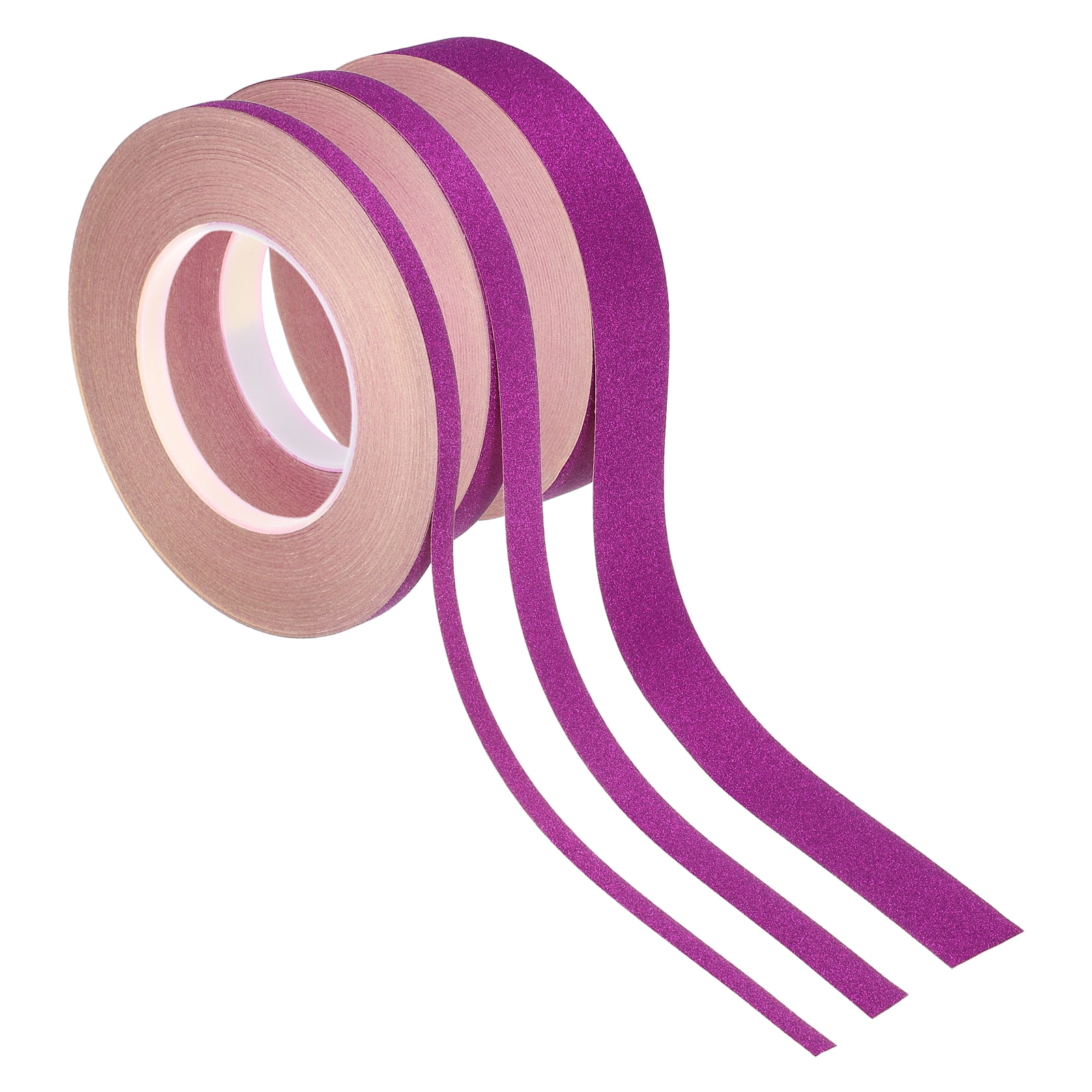 Uxcell 3 Roll Glitters Washi Tape, 0.2/0.4/0.6 Inch (W) x 55 Yards (L) Sparkling Decorative Washi Tape Self Adhesive for DIY Crafts, Gift Wrapping, Scrapbook, Party Decorations, Purple