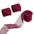 thumbnail image 1 of Uxcell 3 Rolls 1.5"x7Yd Chiffon Ribbon Handmade Fringe Chiffon Silk Ribbon Burgundy, 1 of 6