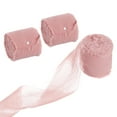thumbnail image 1 of Uxcell 3 Rolls 1.5"x7Yd Chiffon Ribbon Handmade Fringe Chiffon Silk Ribbon Rose Pink, 1 of 6