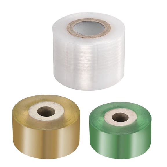 Uxcell 3 Rolls Fruit Tree Grafting Tape 2CM 3CM 5CM Width 100M Length Stretchable Garden Grafting Tool Plants Self Adhesive Grafting Film for Floral Tree and Poly Budding, 3 Colors