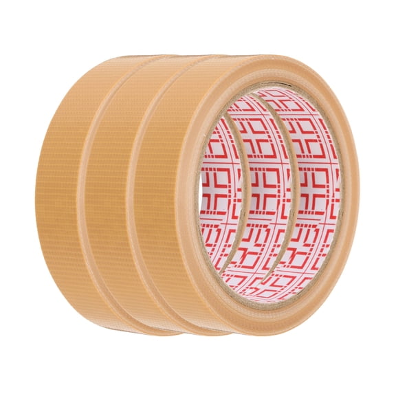 Uxcell 3 Rolls Wire Harness Cloth Tape 4/5"x66ft(20mmx20m) 0.2mm Thick Fabric High Adhesive Tearable Heat Resistant Tapes for Carpet Seaming Auto Cable Fixed, Brown
