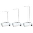 thumbnail image 1 of Uxcell 3 Set 3.5"/4.3"/5" Height Acrylic Earring Display L Stand Jewelry Storage Rack, Clear, 1 of 6