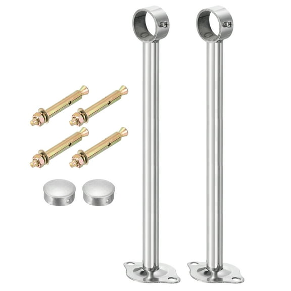 Uxcell 3 Set Ceiling Mount Curtain Rod Bracket, Fit 32mm/1.26" Pipe Length 300mm/11.81"