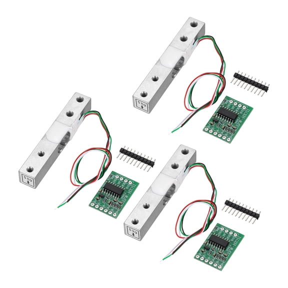 Uxcell 3 Set Digital Load Cell Weight Sensor 5KG + HX711 Module Weighing Sensor 24 Bit Precision A/D Dual-Channel 16x24mm for DIY Portable Electronic Kitchen Scale Kit