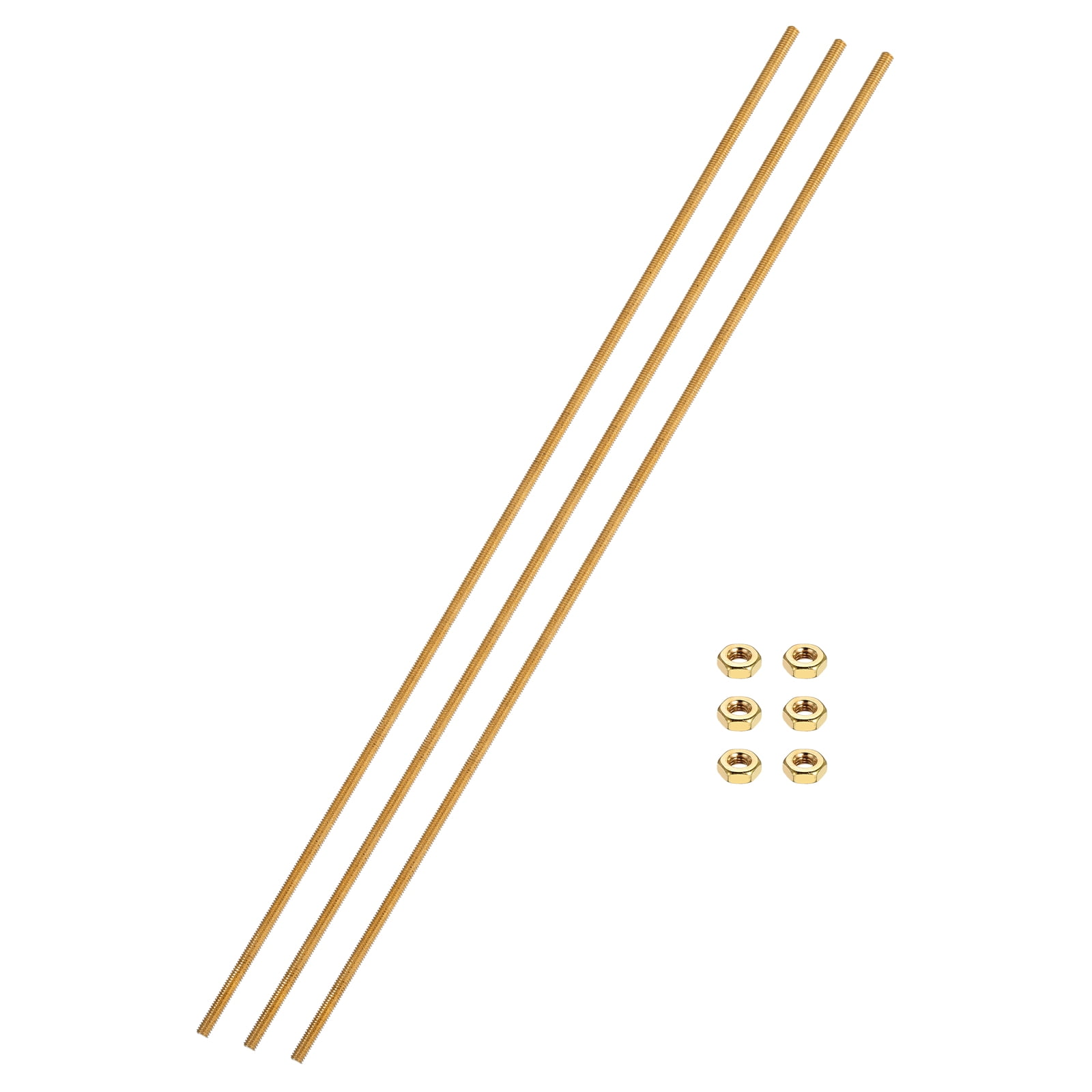 Uxcell 3 Sets Brass Fully Threaded Rod, M2.5x0.45mm Pitch Right Hand ...