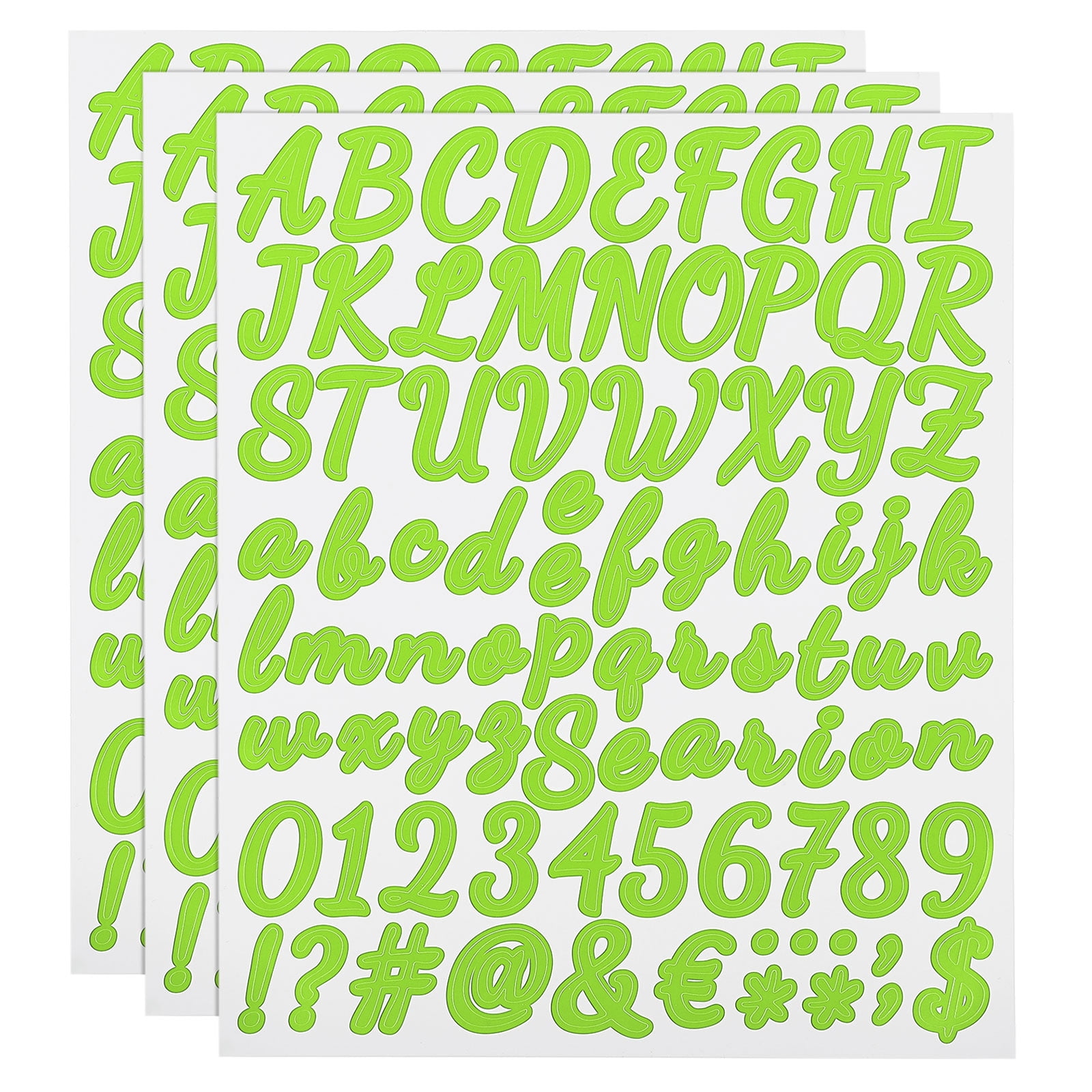Uxcell 3 Sheet 252 Pcs Self Adhesive Vinyl Letter Number Stickers Kit ...