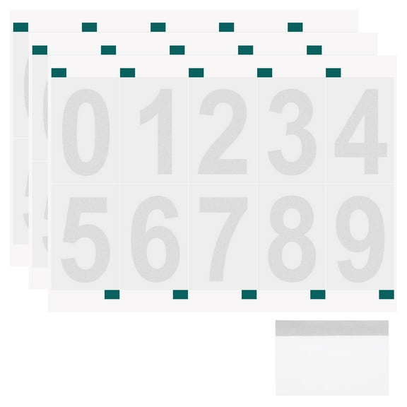 Uxcell 3 Sheets/30 Pack Reflective Mailbox Numbers for Outside, 2 Inch 0-9 Vinyl Self-Adhesive Numbers Stickers Waterproof House Sticker with Scraper for Signs Doors Address, White