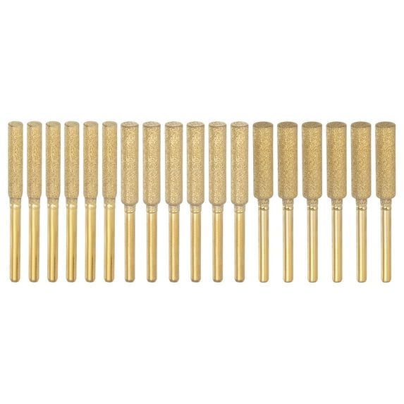 Uxcell 3-Size Diamond Chainsaw Sharpener Sharpening Stone Grinding File Gold 18 Pcs