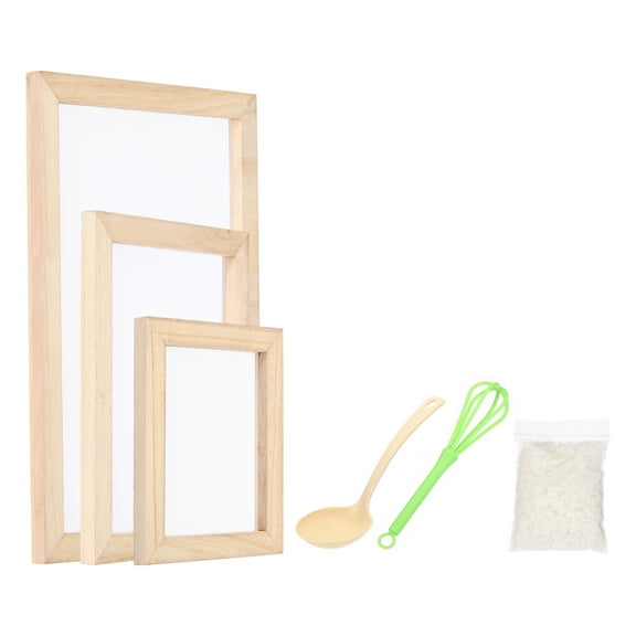 Uxcell 3 Sizes Single Wooden Paper Making Screen Mould and Deckle Set