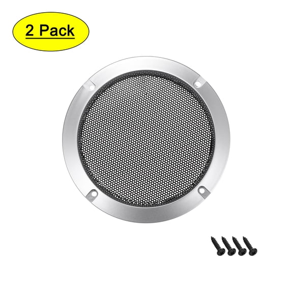 Uxcell 3" Speaker Grill Mesh Decorative Circle Woofer Guard Protective Cover Audio Accessories Silver Tone 2pcs