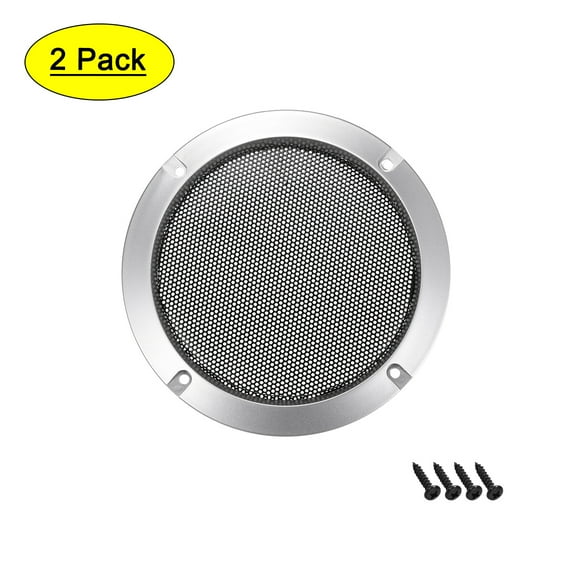 Uxcell 3" Speaker Grill Mesh Decorative Circle Woofer Guard Protective Cover Audio Accessories Silver Tone 2pcs