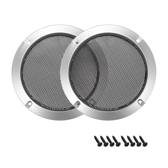 Uxcell 3" Speaker Grill Mesh Decorative Circle Woofer Guard Protective Cover Audio Accessories Silver Tone 2pcs
