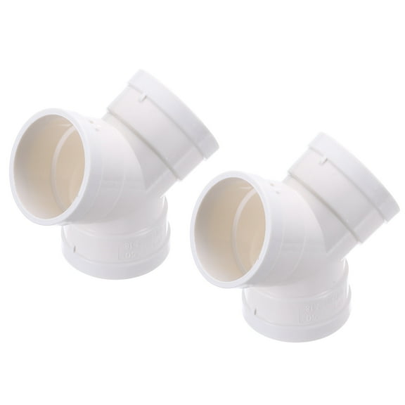 3 Way Duct Splitter, 2"x2"x2" (Socket x Socket x Socket) Y Shape Adapter Pipe Fitting White 2Pcs