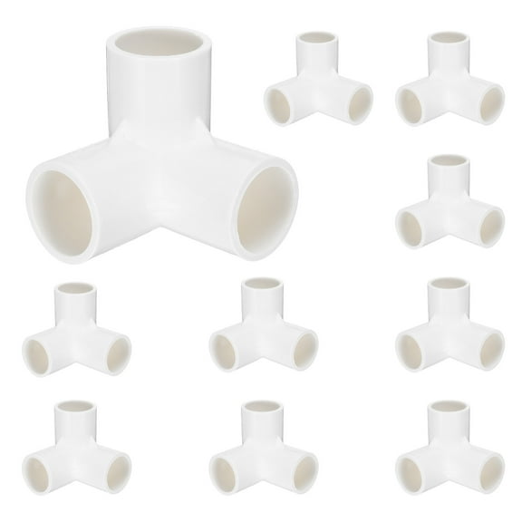 Uxcell 10 Pcs 3 Way Pipe Fittings 3/4" Elbow Pipe Connector White