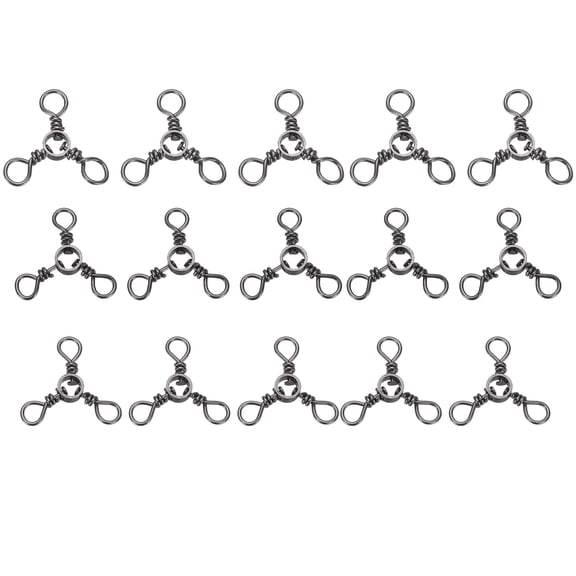 Uxcell 3 Way Swivel Fishing Tackle#4/#5/#6, Stainless Steel Cross Line Swivels Trolling Lure Connector Fishing Rigs for Saltwater Freshwater Catfish Tackle 150Pcs