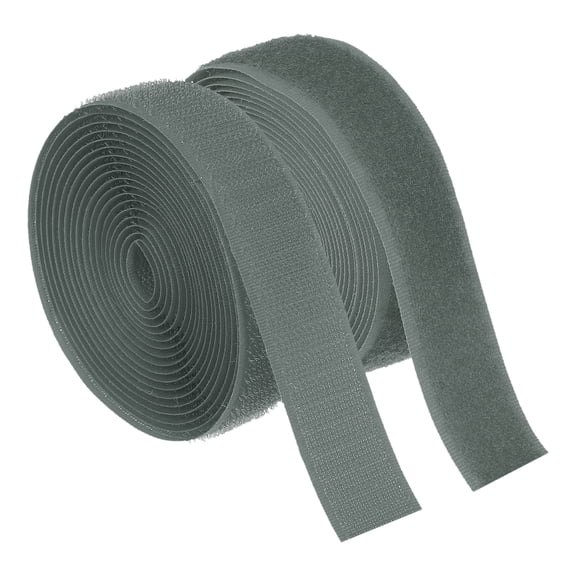 Uxcell 3 Yard Sew on Hook and Loop Strips, 3/4 Inch(20mm) Width Non-Adhesive Back Nylon Fabric Tape Strong Grip Fastener Strips Interlocking Tape for DIY Craft Sewing, Dark Gray