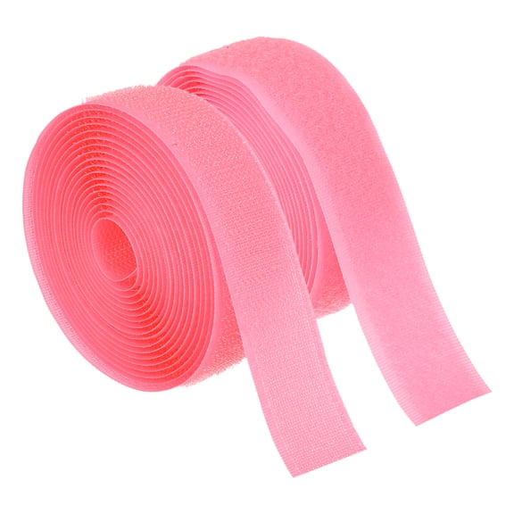Uxcell 3 Yard Sew on Hook and Loop Strips, 3/4 Inch(20mm) Width Non-Adhesive Back Nylon Fabric Tape Strong Grip Fastener Strips Interlocking Tape for DIY Craft Sewing, Pink