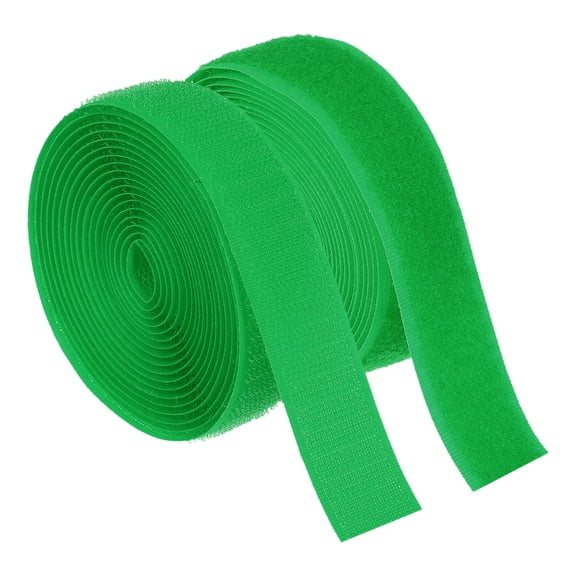 Uxcell 3 Yard Sew on Hook and Loop Strips, 3/4 Inch(20mm) Width Non-Adhesive Back Nylon Fabric Tape Strong Grip Fastener Strips Interlocking Tape for DIY Craft Sewing, Grass Green
