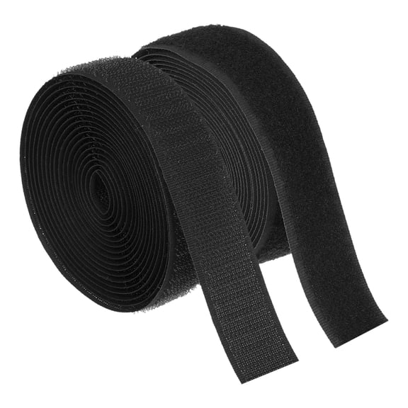 Uxcell 3 Yard Sew on Hook and Loop Strips, 3/4 Inch(20mm) Width Non-Adhesive Back Nylon Fabric Tape Strong Grip Fastener Strips Interlocking Tape for DIY Craft Sewing, Black
