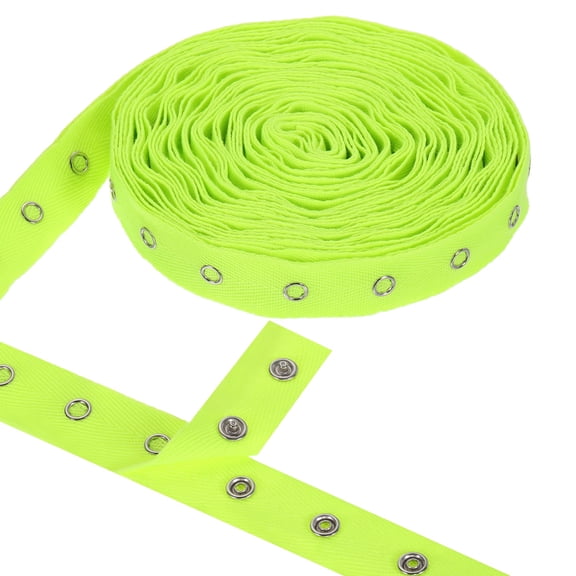 Uxcell 3 Yards Metal Snap Tape for Sewing by Yards Snap Buttons for Clothes, Metal Button Tape Ribbon Cotton Sew on Snaps Strips Fastener for Clothing, 0.78" Width, Bright Green