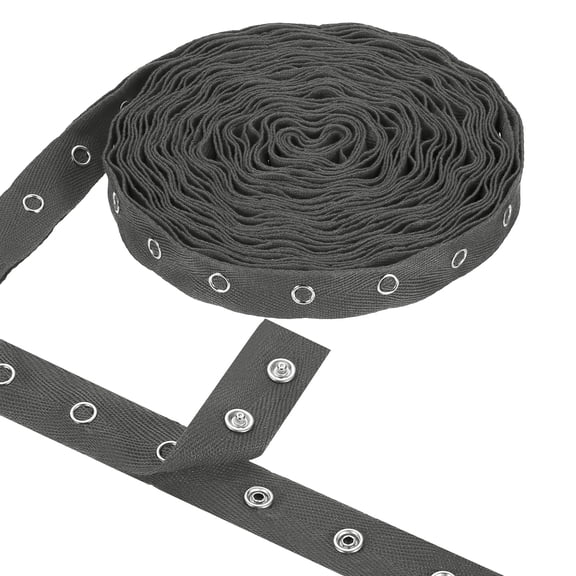 Uxcell 3 Yards Metal Snap Tape for Sewing by Yards Snap Buttons for Clothes, Metal Button Tape Ribbon Cotton Sew on Snaps Strips Fastener for Clothing, 0.78" Width, Gray