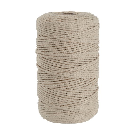 Uxcell 3 mm x 218 Yard Macrame Cord Soft Cotton Colored Crafts Yarn Rope Coffee