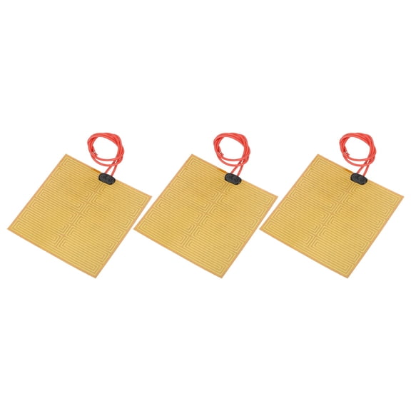 Uxcell 3 pack Heater Film Heating Plate, 25W 12V Adhesive Polyimide Heat Pad Heating Elements Film 100mmx100mm Heater Strip for Constant Temperature