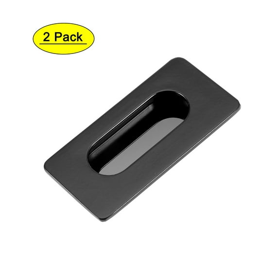 Uxcell 3" x 1-3/5" Rectangular Recessed Sliding Door Handle Flush Pull Zinc Alloy 2pcs