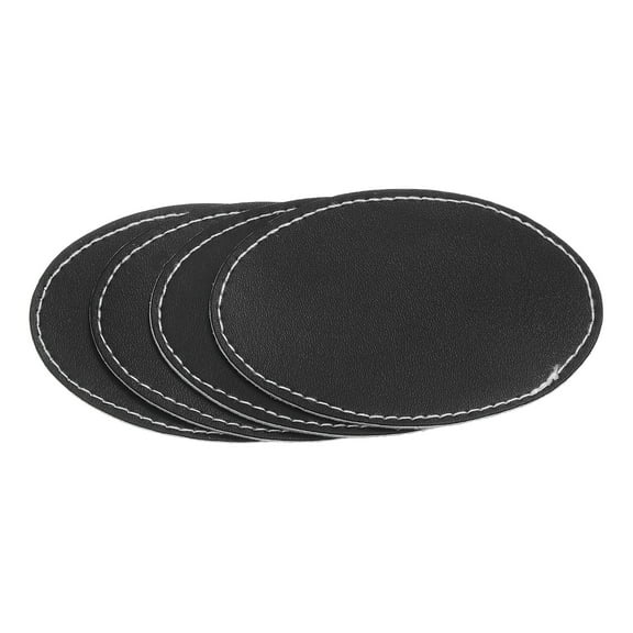 Uxcell 3" x 2" PU Leather Hat Patches, 20 Pcs Oval, Black