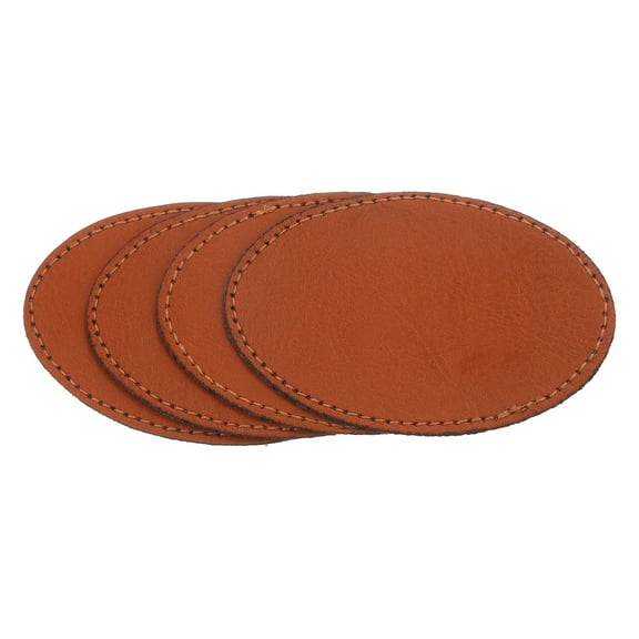 Uxcell 3" x 2" PU Leather Hat Patches, 20 Pcs Oval, Brown