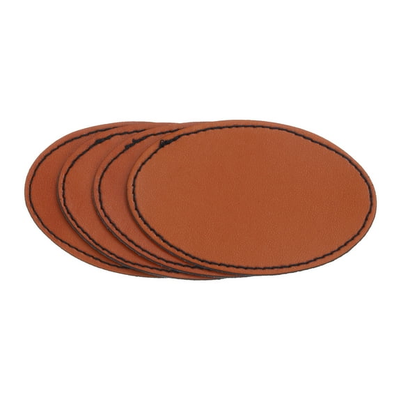 Uxcell 3" x 2" PU Leather Hat Patches, 20 Pcs Oval, Dark Brown