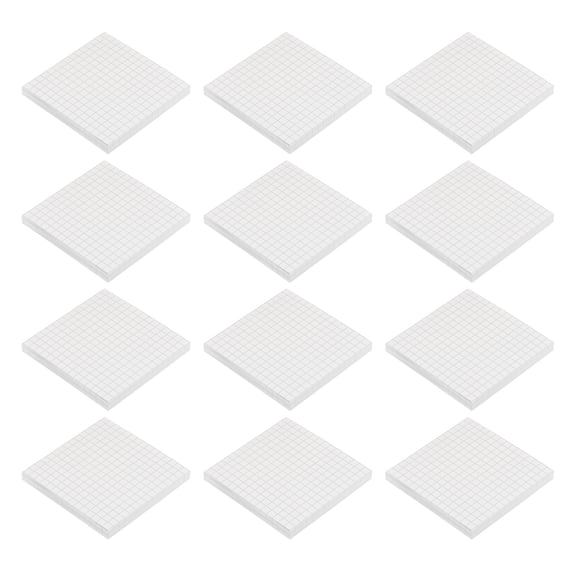 Uxcell 3" x 3" Lined Grids Sticky Notes, Self-Stick Memo Pads 960 Sheets, White, 12 Pack