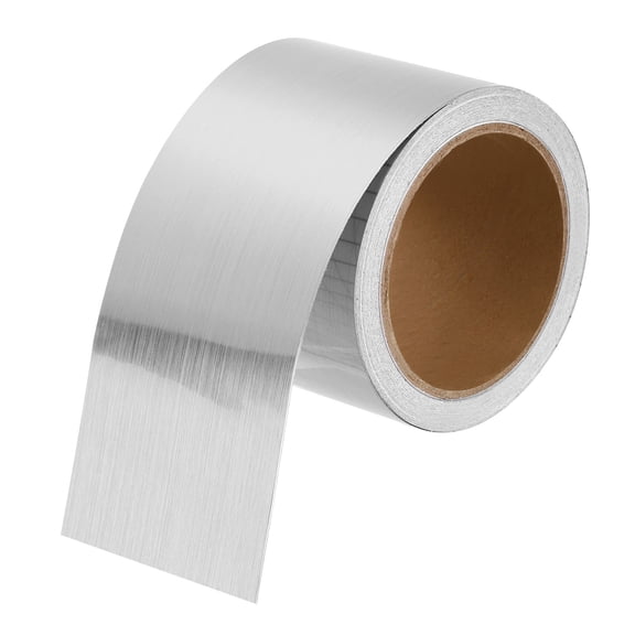 Uxcell 3" x 39ft Foil Mirror Border Peel and Stick Wood Grain Tape, Brushed Silver