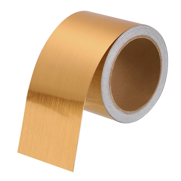 Uxcell 3" x 39ft Foil Mirror Border Peel and Stick Wood Grain Tape, Rose Gold