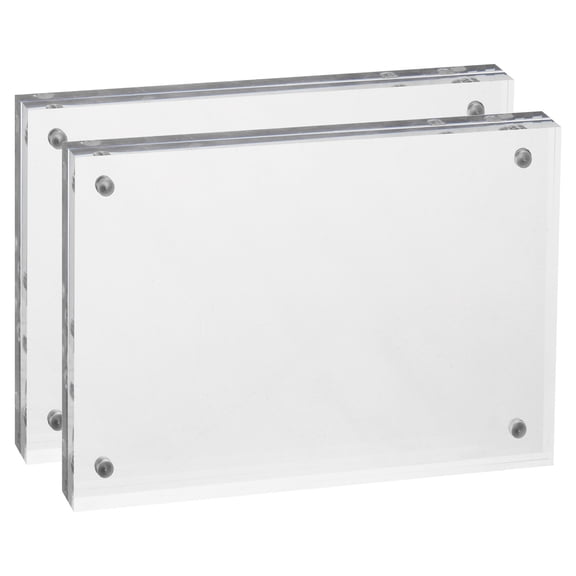 Uxcell 3" x 4.1" Acrylic Picture Frame Magnetic Photo Frames Display Double Sided, Clear 2 Pack