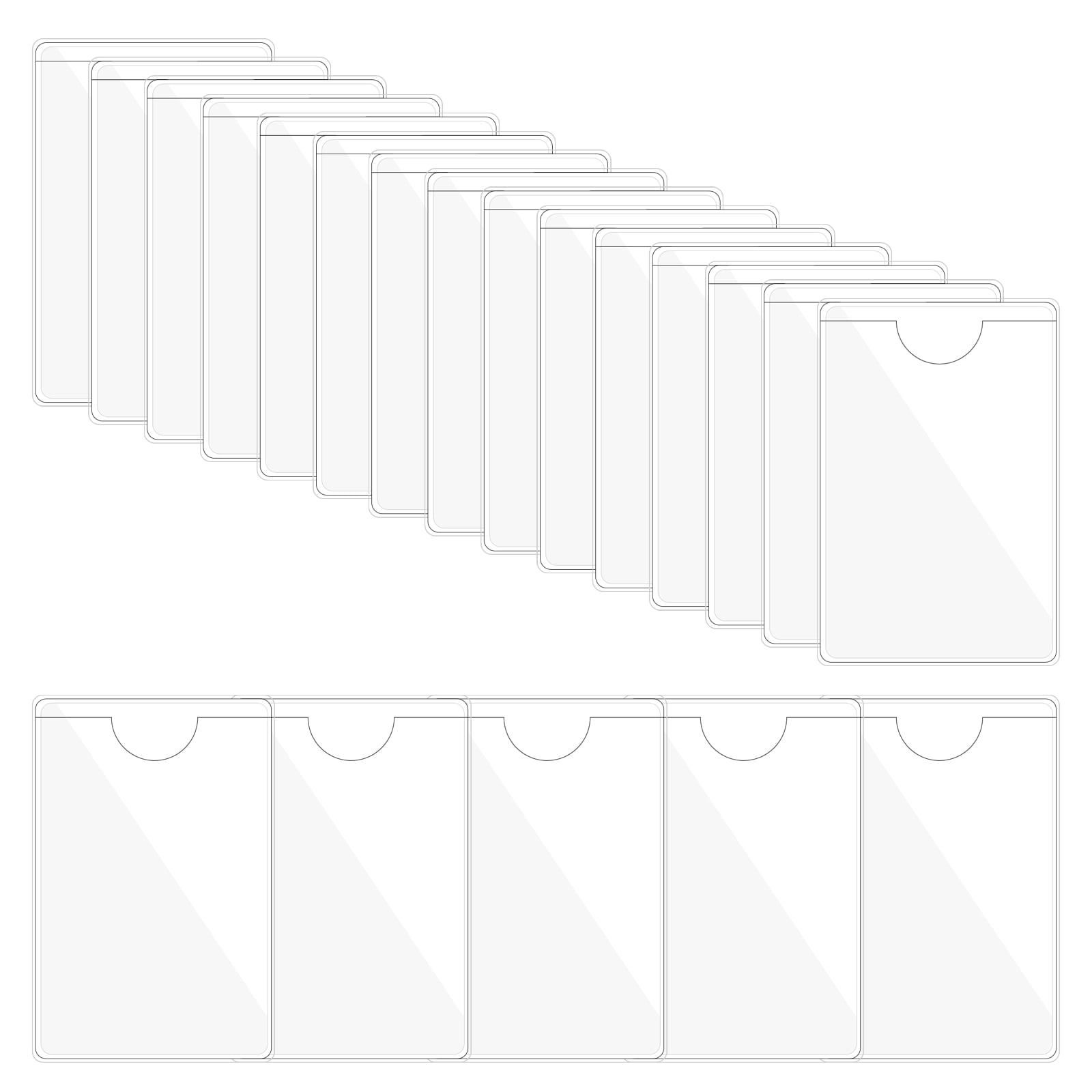 Uxcell 20Pcs Self Adhesive Index Card Pockets Plastic Label Holder ...