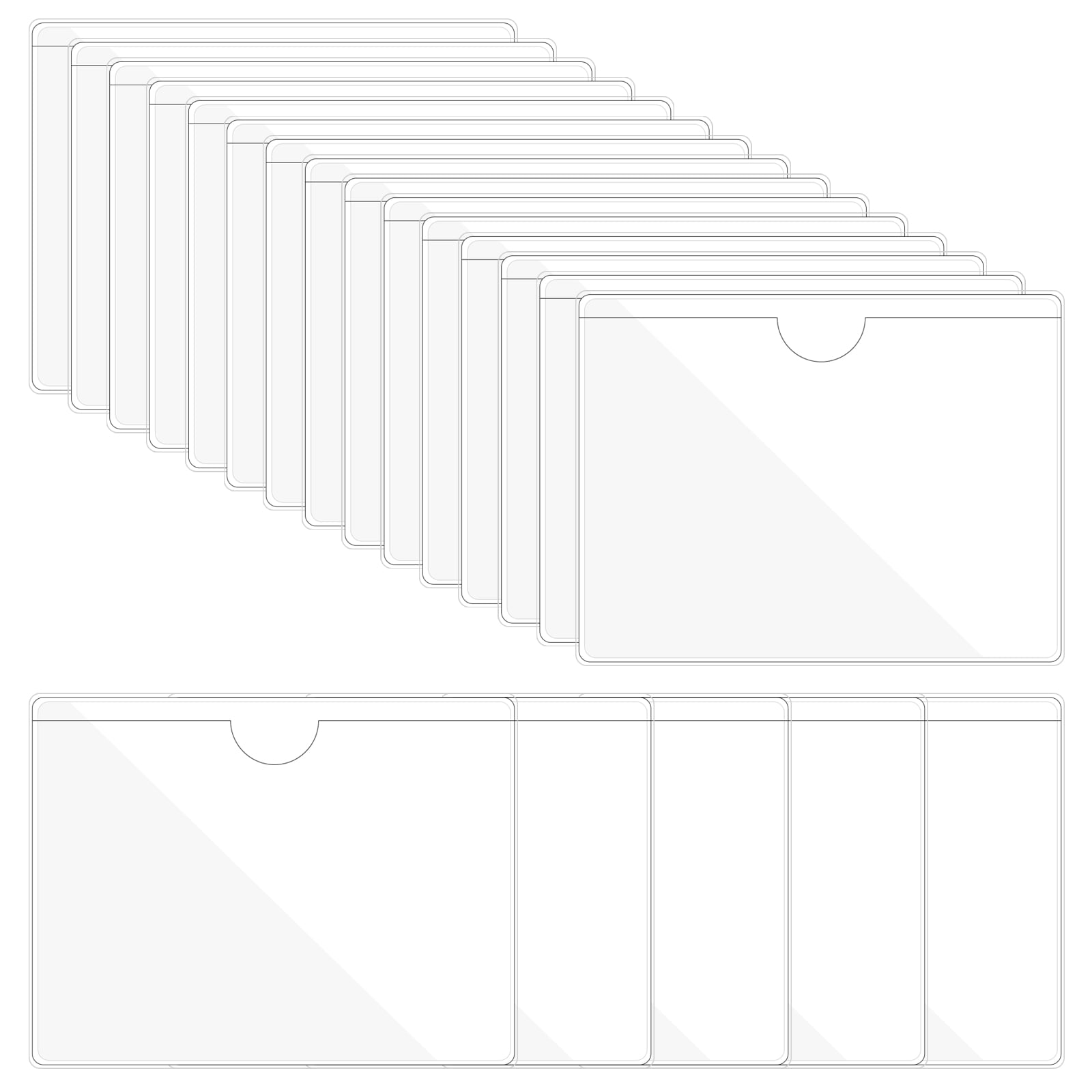 Uxcell 3" x 4" Self Adhesive Index Card Pockets Plastic Label Holder Sticky Pocket Sleeves