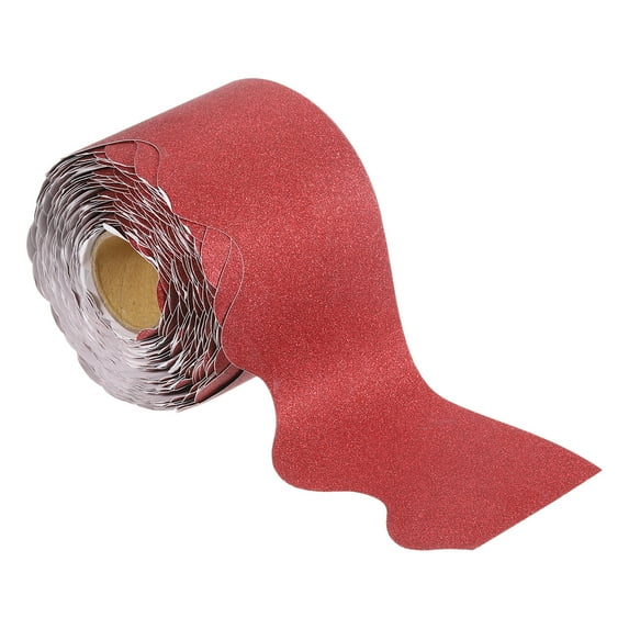 Uxcell 3" x 65.6ft Bulletin Board Border Scalloped Trim Strips Wall Decor for Classroom Poster Boards Red