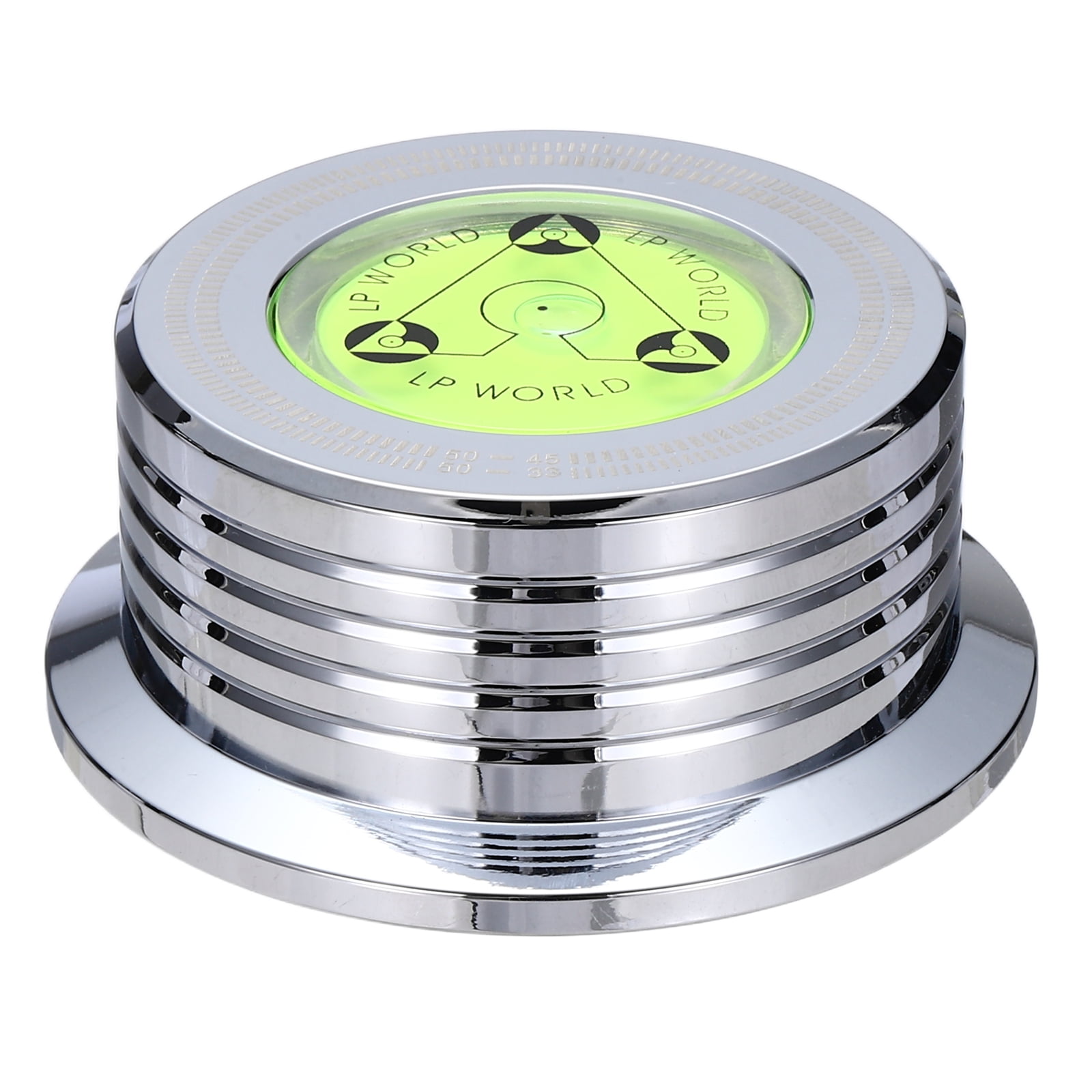Uxcell 3"x1.3" Record Weight Stabilizer with Bubble Leveling,265g Bright Chrome Plating